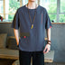 Linen crew neck patch pocket T-shirt men - Minihomy