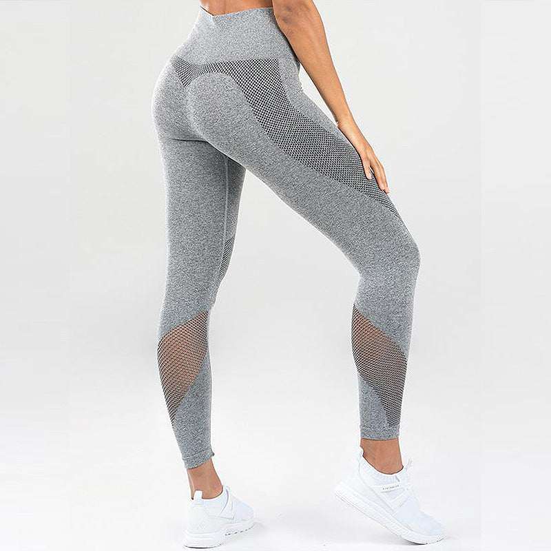 Mesh stitching hip yoga pants sports leggings - Minihomy