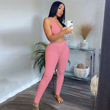 Deep V high waist sports suit - Minihomy