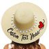 Fashion Personalized Custom Embroidery Beach Hat Your Name Text Logo Women Sun Hat Palm Straw Hat - Minihomy