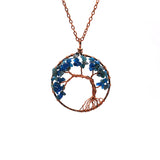 Tree Of Life Pendant Necklace Copper Crystal Natural Stone Necklace