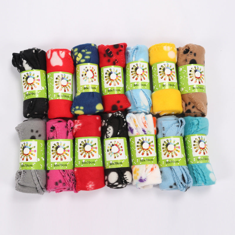 Dog Double-sided Fleece Blanket Warm Pet Blanket Cat Dog Paw Blanket Mattress Pet Pad - Minihomy