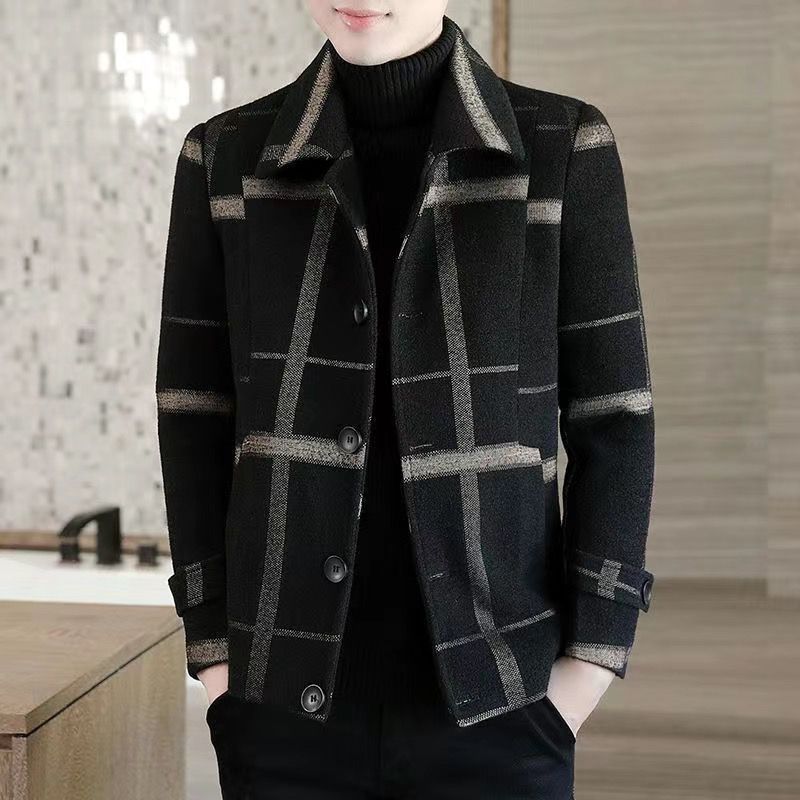 Men's Coat Korean Style Trendy Casual Woolen Jacket - Minihomy