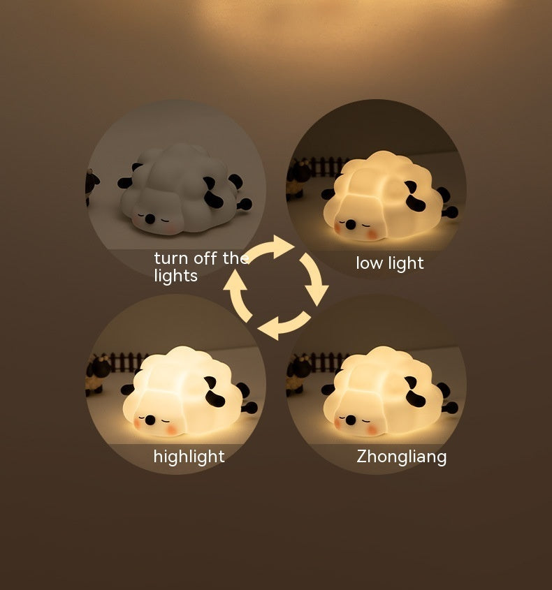 Cute Sheep Night Light for Kids - Rechargeable, Dimmable & Timing Sleep Lamp - Minihomy