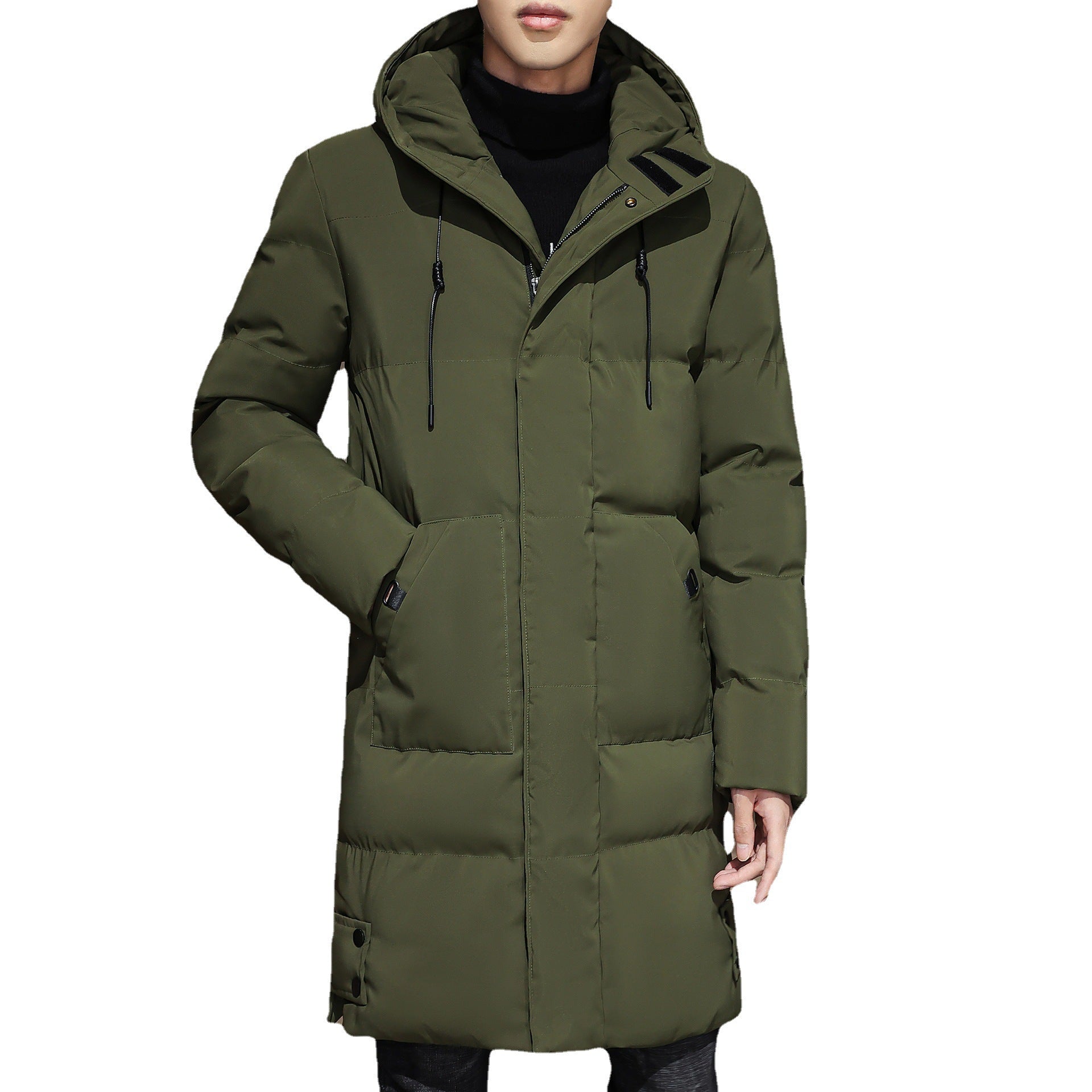 Plus Size Men's Winter Cotton Coats - Thick Mid-length - Minihomy