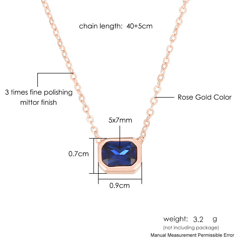 Ins Style Color Cube Sugar Zirconium Clavicle Chain: Elevate Your Style with Elegance - Minihomy