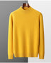 Mock Neck Sweater Men's Knitted Shirt - Pure Wool - Minihomy