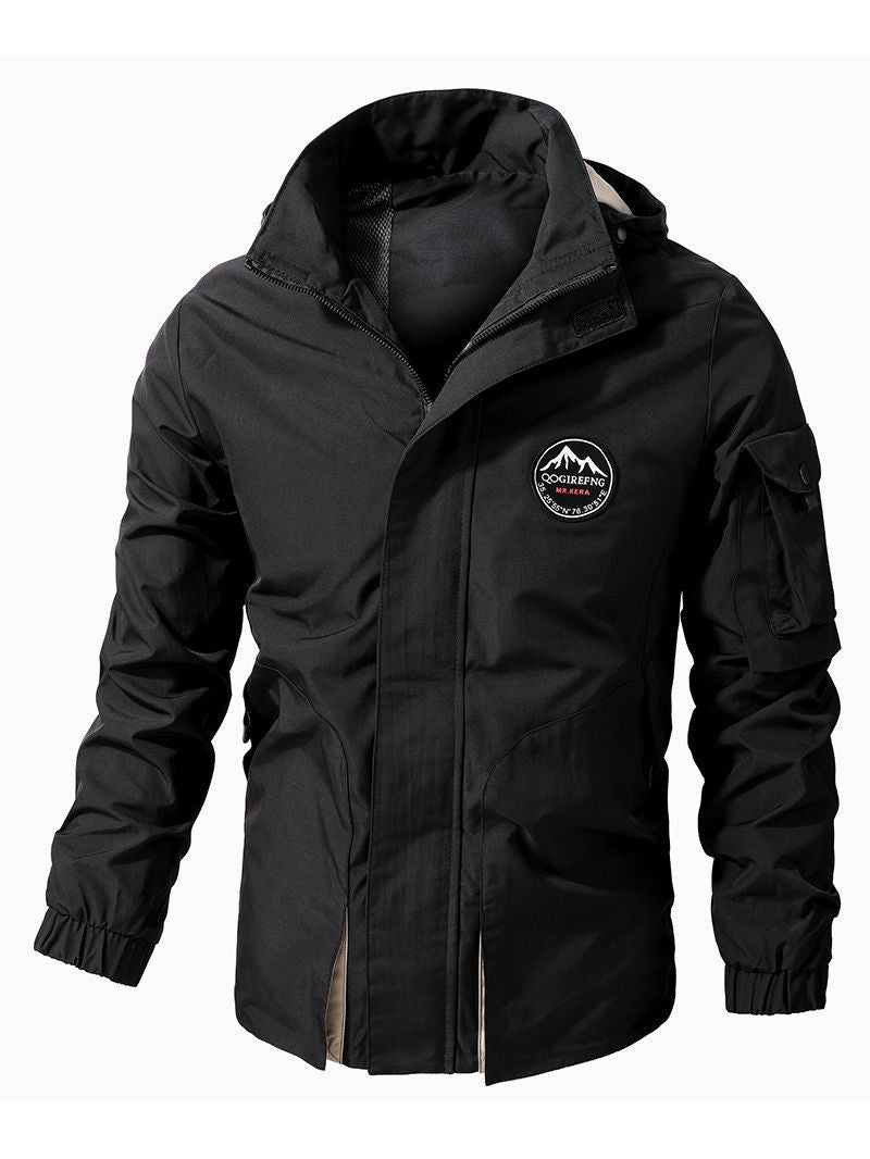 Plus Size Coat Men's Hooded Jacket Outdoor Mountaineering Leisure - Minihomy