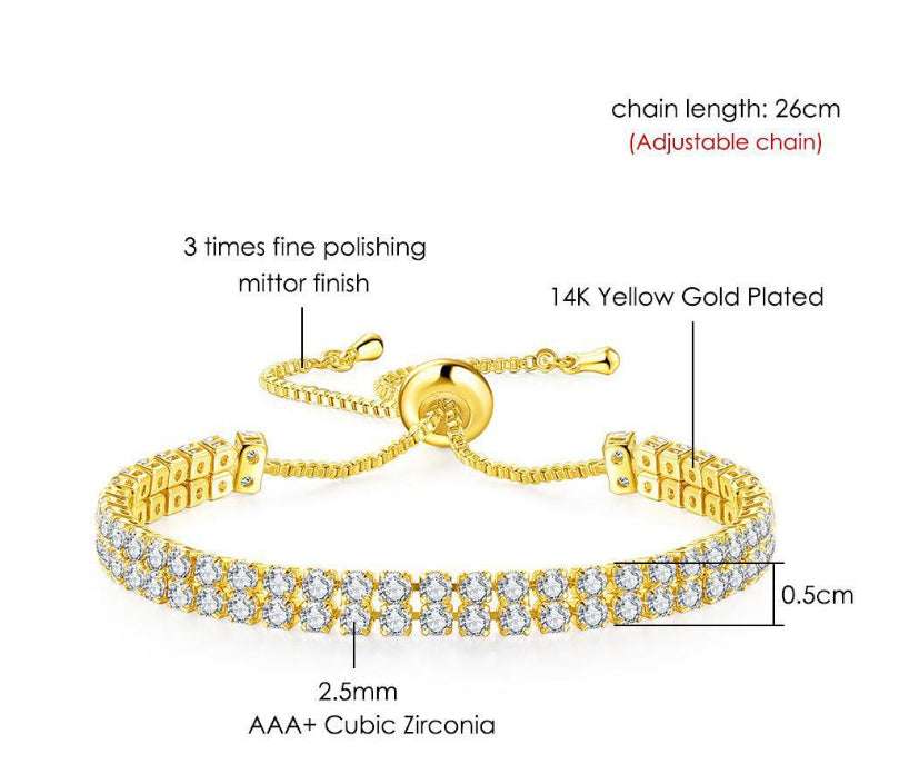 Fashion Double Row Zircon Bracelet: Sparkle with Elegance - Minihomy