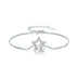 Double Circles Star S925 Sterling Silver White Gold Plated Five-pointed Star Ornament Bracelet - Minihomy