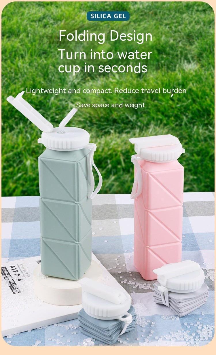 Portable Silicone Folding Water Bottle - Foldable Sports Cup for Outdoor Travel - Minihomy