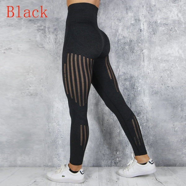 High waist yoga pants women's knit - Minihomy