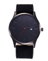 Men watch Fashion Business Large Dial Watch For Men's Matte Belt Simple Quartz Wrist Watch Men clock - Minihomy