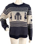 Christmas Sweater Cute Elk Geometric Print Knitted Sweater Women Winter Tops Clothes - Minihomy