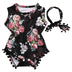 Floral Sunsuit Romper  Headband 2pc set - Minihomy