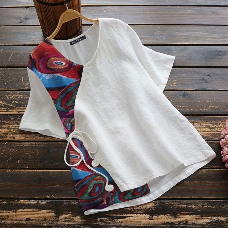 Casual printed shirt tops summer shirts - Minihomy