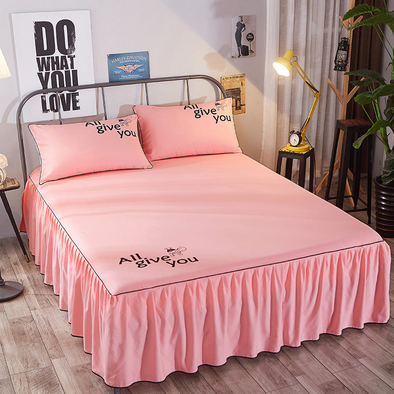 Beauty bed cover brushed bed skirt - Minihomy