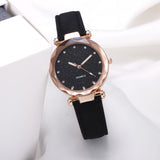 Casual Women Romantic Starry Sky Wrist Watch Leather Rhinestone Designer Ladies Clock - Minihomy