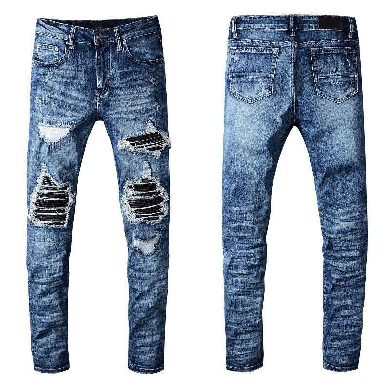 Hole & Patch Patch Scrape Popular Jeans For Men - Minihomy