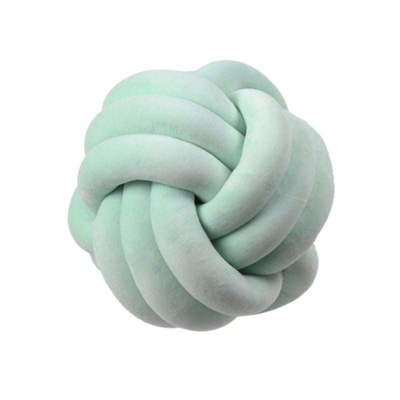 Knotted Plush Ball Design Round Throw Pillow - Minihomy