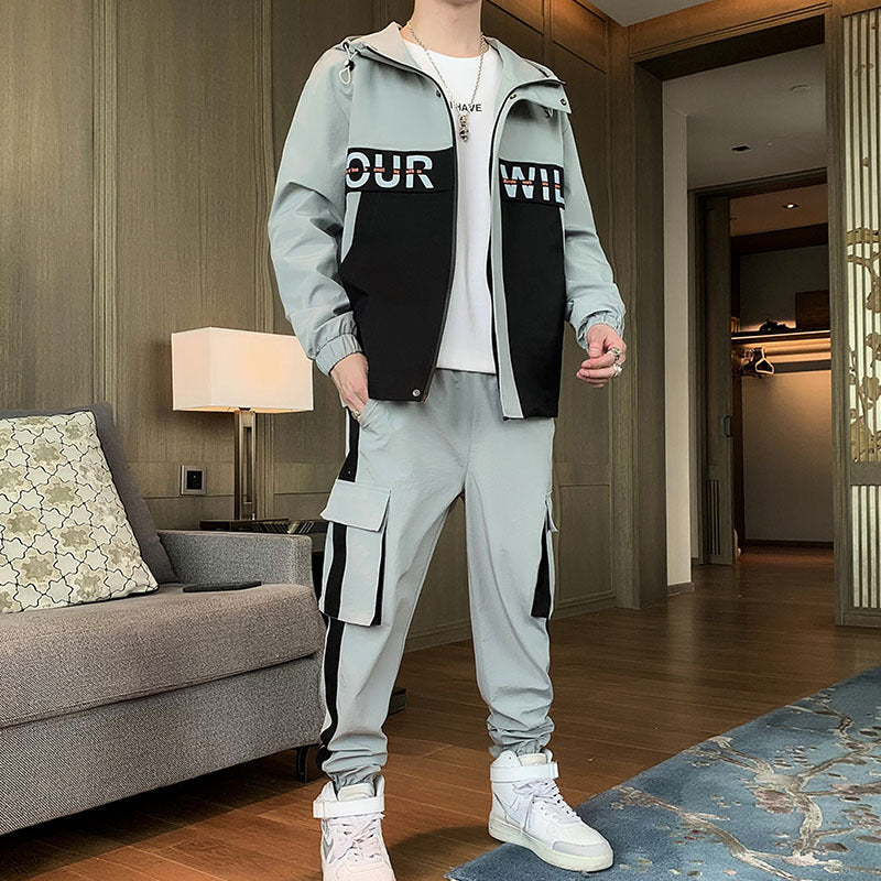 Men's Casual Tracksuit 2-Piece Set - Jackets and Pants - Minihomy