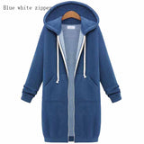 Hooded Long Sleeve Sweater Fleece Long Jacket - Minihomy