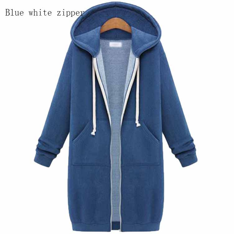 Hooded Long Sleeve Sweater Fleece Long Jacket - Minihomy