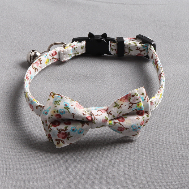 Bowknot Pet Cat Collar with Bell Adjustable Safety Kitty Bow Tie - Minihomy