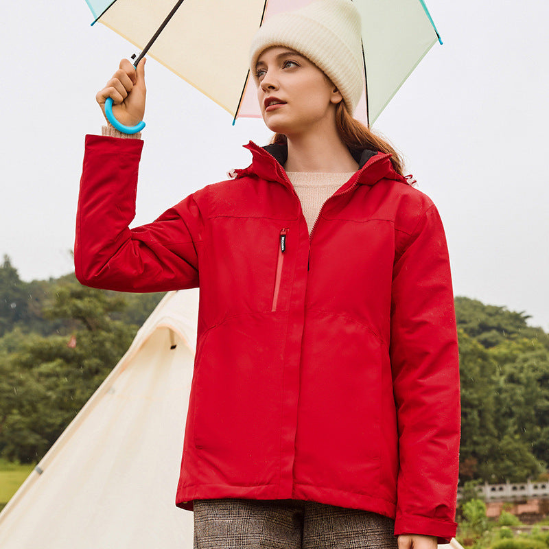 Three-in-One Down Cotton Waterproof Liner Windproof Shell Jacket