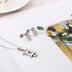 Empty Owl Necklace Stainless Steel Earring Item Set - Minihomy