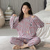 Loose Print Pajamas Women Autumn Winter Pyjama Set Long Sleeves And Trousers Sleepwear - Minihomy