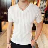 Men's Short Sleeve Hollow-out Half-sleeved Ice Silk Crew Neck T-shirt - Minihomy