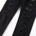 Men's Patchwork Jeans with Broken Three-Headed Snake Embroidery - Minihomy