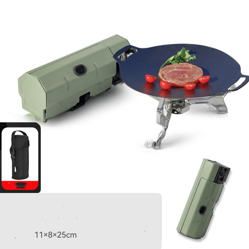 Portable Folding Camping Gas Stove - Outdoor Hiking BBQ Travel Cooking Grill Cooker - Minihomy