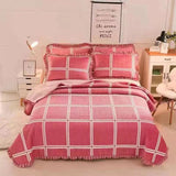 Crystal Velvet Bed Cover With Warm Quilted Sheets Korean Style - Minihomy