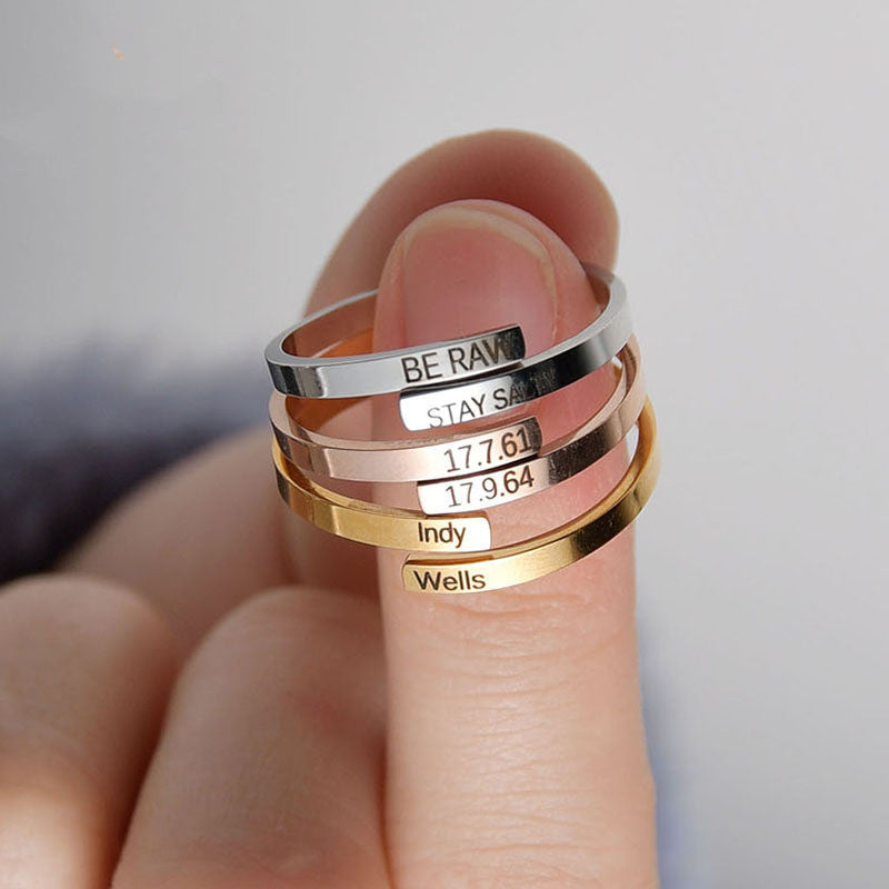 Glossy Plain Ring Titanium Steel Ring Women - Minihomy