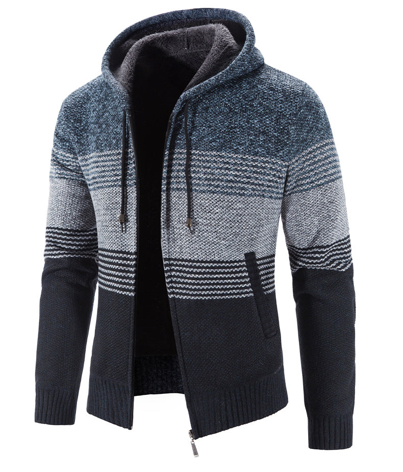 Hooded Fleece Thick Cardigan Sweater - Minihomy