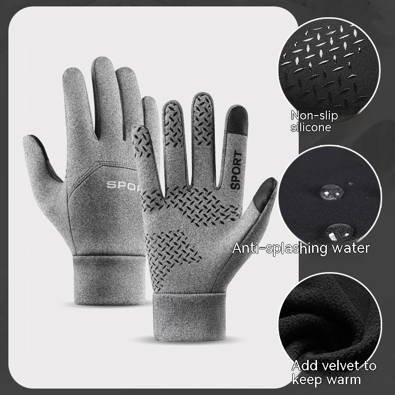 Outdoor Waterproof Autumn And Winter Fleece-lined Thermal Touch Screen Gloves - Minihomy