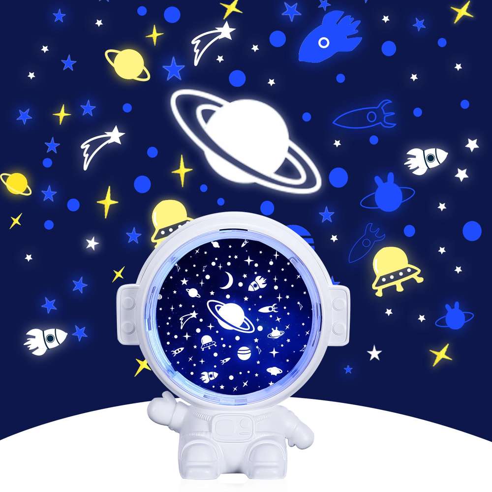 Galaxy Star Projector Starry Sky Night Light Astronaut Lamp Room Decr Gift Child Kids Baby Christmas Spaceman Projection - Minihomy