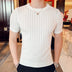 Men's Short Sleeve Hollow-out Half-sleeved Ice Silk Crew Neck T-shirt - Minihomy