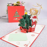 3D Merry Christmas Cards Christmas Tree Winter Gift Pop-Up Cards Christmas Decoration Stickers - Minihomy