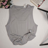 Alo Yoga Boz Renk Tank Top - Yıkanabilir Lekeli - Minihomy