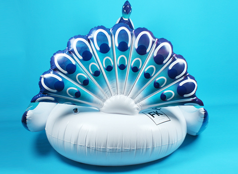 Giant Peacocks Pool Float Inflatable Mattress For Beach Swimming Ring - Minihomy