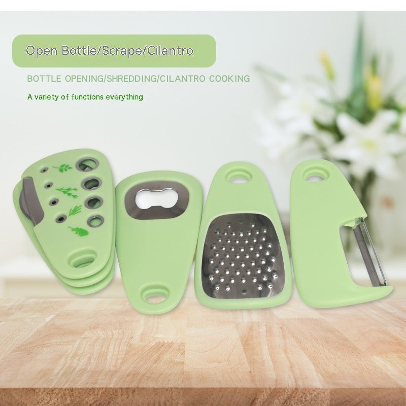 Kitchen Gadget Set 6 Slicing Knife Peeler Multifunctional Mashed Garlic Slicer Household Kitchen Tool Bottle Opener - Minihomy