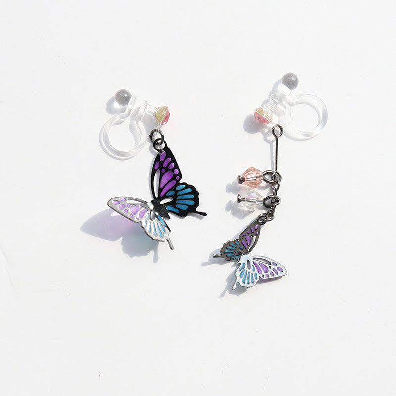 Asymmetric Butterfly Earrings - Fashion Ear Clip - Minihomy