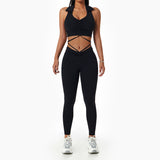 Women's Gym Drawstring Lapel Sports Fitness Clothes