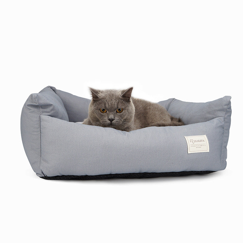 Pet Sofa Dog Bed Waterproof Bottom Soft Fleece Warm Cat Bed House - Minihomy