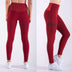 High waist solid color cross-border striped stretch yoga pants - Minihomy