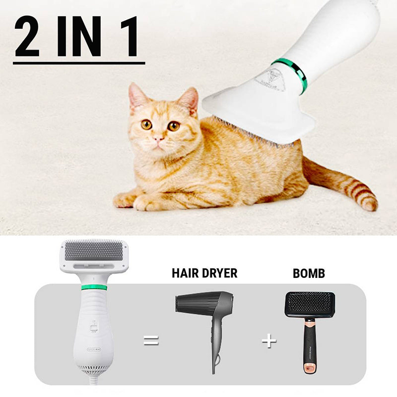 2 in 1 Pet Drying Brush Pet Hair Dryer Comb - Minihomy