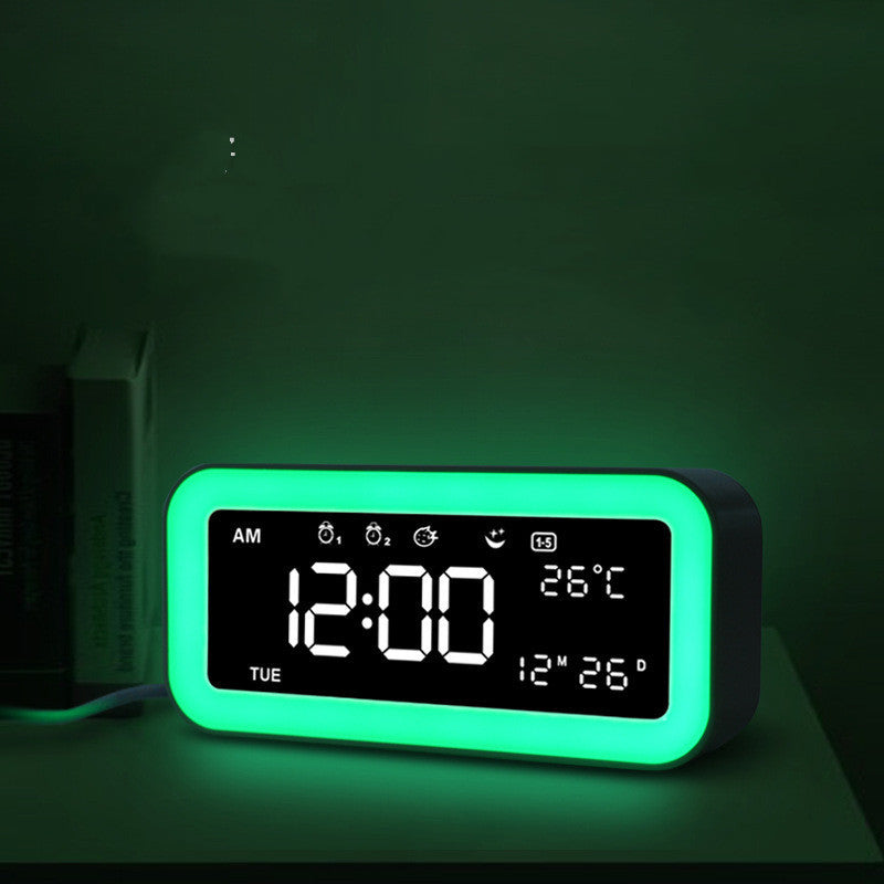 Multifunctional LED Atmosphere Light Multicolored Atmosphere Light Alarm Clock - Minihomy